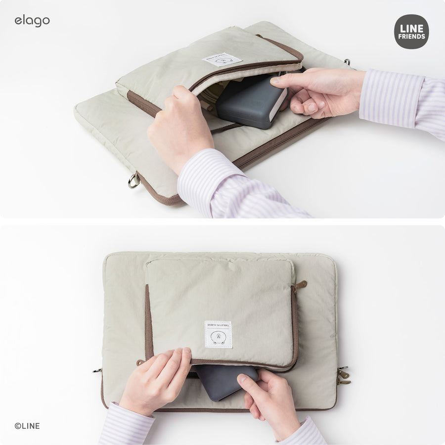 LINE FRIENDS | elago Tablet and Laptop Sleeve [Brown]